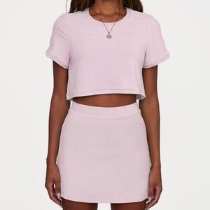 Set Active Swim Terry cloth crop top T-shirt and mini skirt set